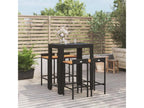 Elariva ZFSZ11521 5-piece black poly rattan/solid wood garden bar set