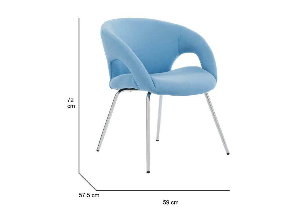 Office chair, waiting chair with armrests for the office, ergonomic waiting chair, 58x59x72 cm, light blue, PJJP88618