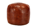 Pouf 40x35 Brown-red Genuine goatskin leather LHYD73400
