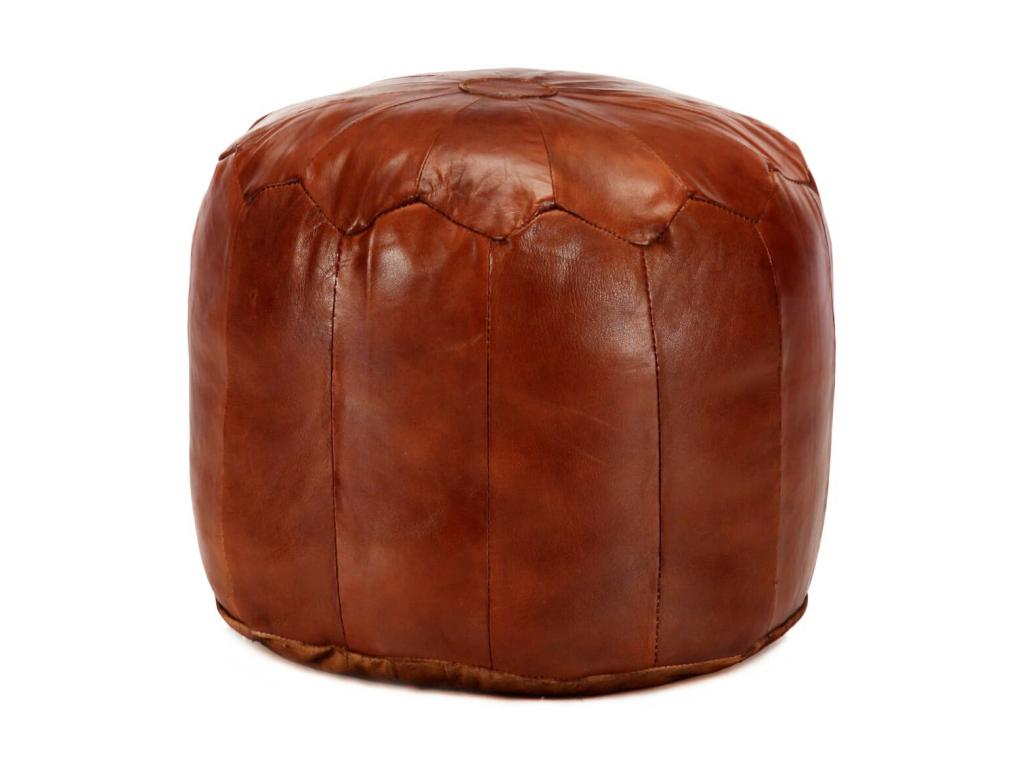 Pouf 40x35 Brown-red Genuine goatskin leather LHYD73400