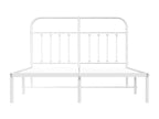 Metal bed frame without mattress and white headboard 135x190 cm YKTT29950