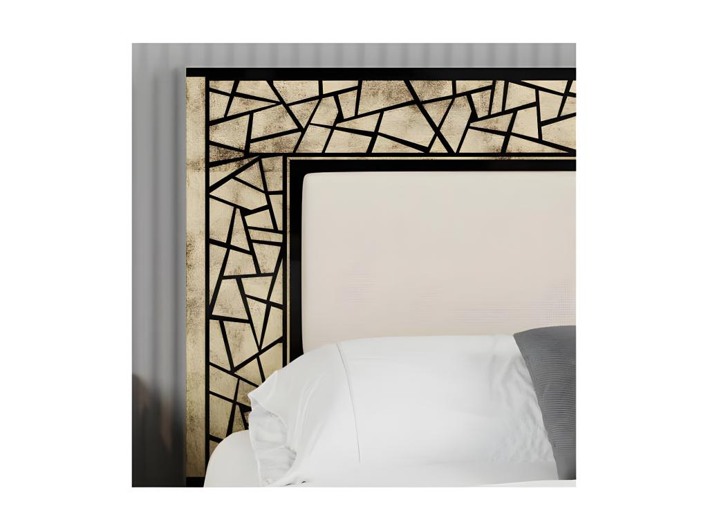 Bed frame 160x200 Glossy black/Gold - - L 168 x W 215 x H 112 cm PPHD98491