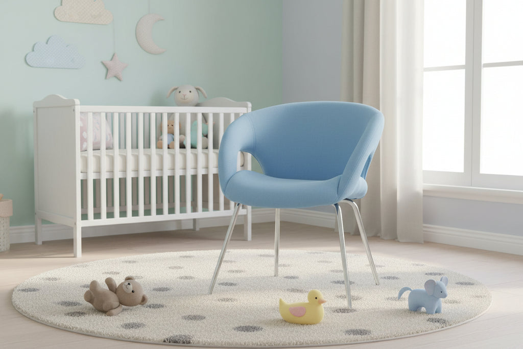 Office chair, waiting chair with armrests for the office, ergonomic waiting chair, 58x59x72 cm, light blue, PJJP88618