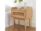 Elariva - Bedside table with 1 drawer in wood and cane - Light wood VHMV51746