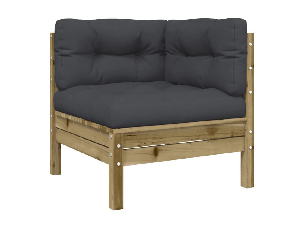 8-piece garden furniture set with cushions, impregnated pine wood RLPL87637