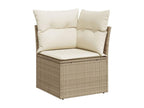9-piece beige resin wicker garden furniture set with cushions TFHN95169