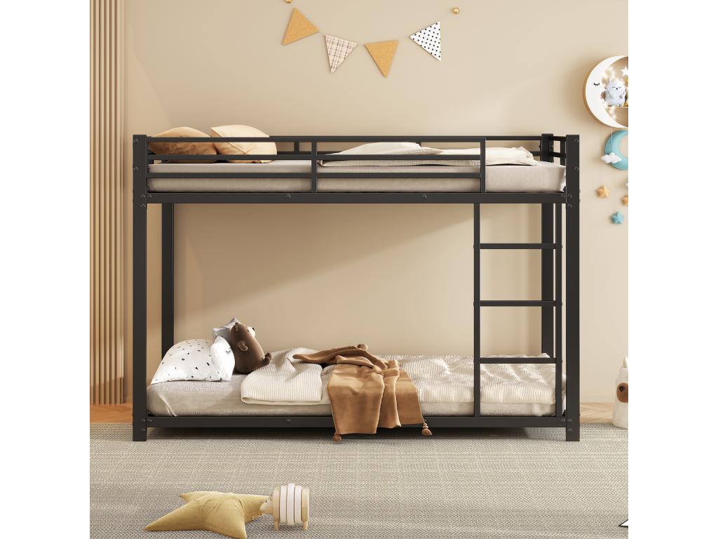 Children's beds 90x200 bunk beds, iron beds, classic style black iron bunk beds FMLH97426