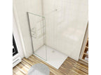 Walk-in shower enclosure 70x190cm with shelves and 140cm support bar, trimmable to 8mm, anti-limescale glass FLOI99223