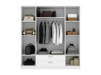 Large Wardrobe Bedroom Furniture Walk-in Closet Clothes Closet 200x52 h215 cm White DNHE46617