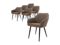 Set of 6 dining chairs/living room armchairs in brown synthetic material, Elariva DWVZ35088