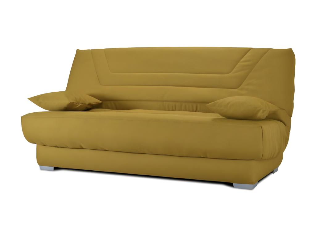 Fabric click-clack sofa with storage, 20cm mattress, 193cm wide - Dark Brown color PJQA01874