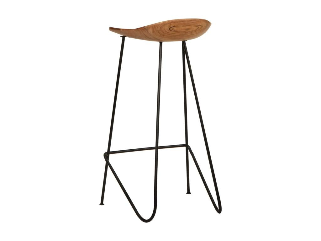 Set of 2 solid Boisona wood bar stools YWPQ73521