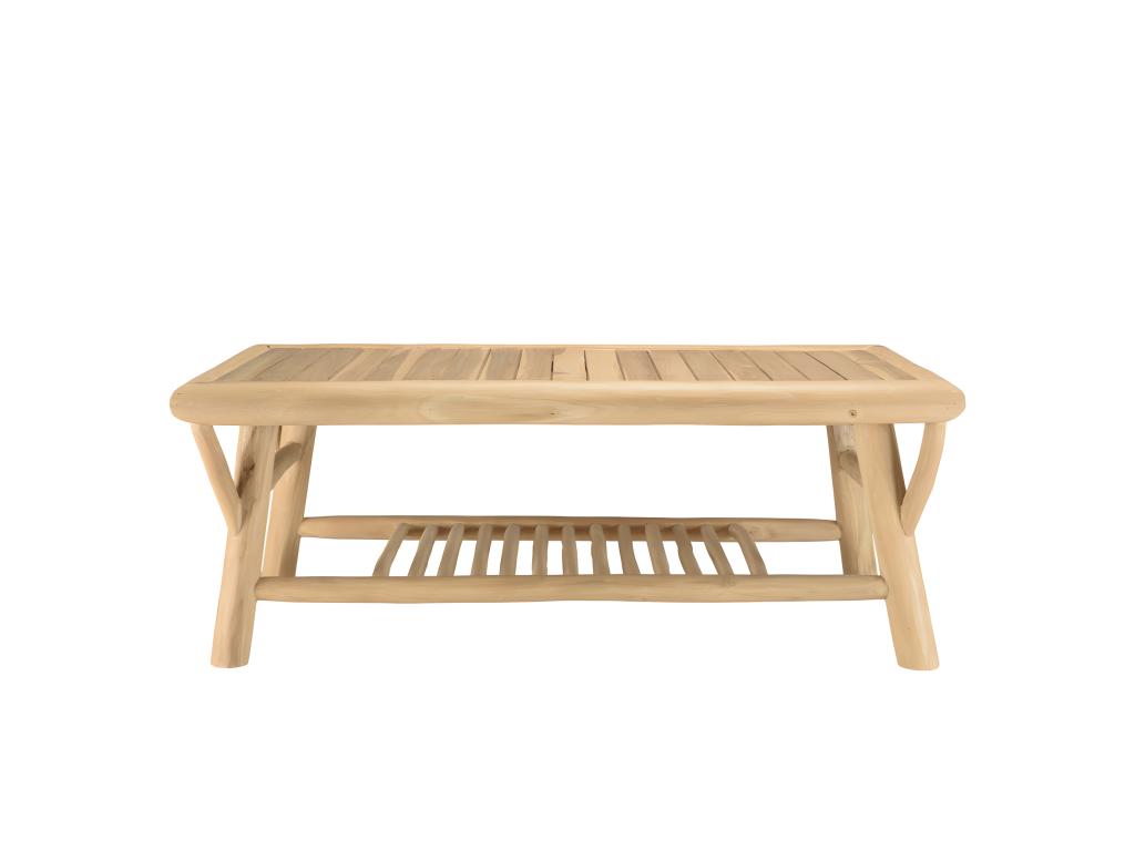 Elariva - Rectangular teak coffee table with double top UKCX38673