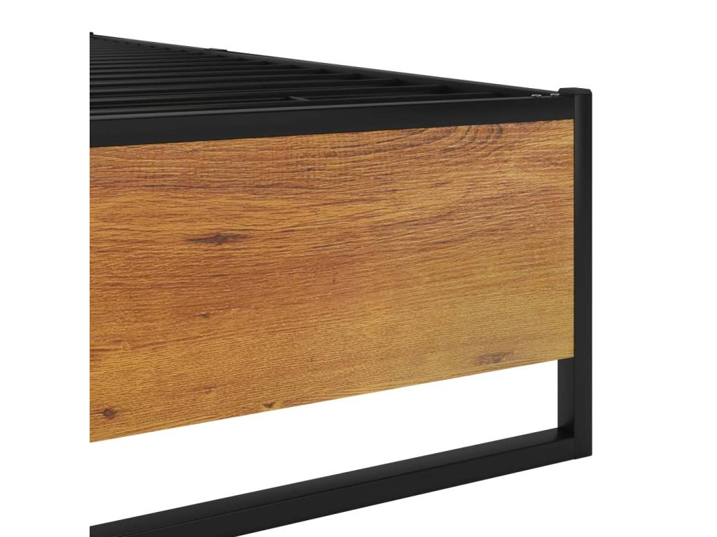 Black Metal Bed Frame 160x200 cm BIAN90391