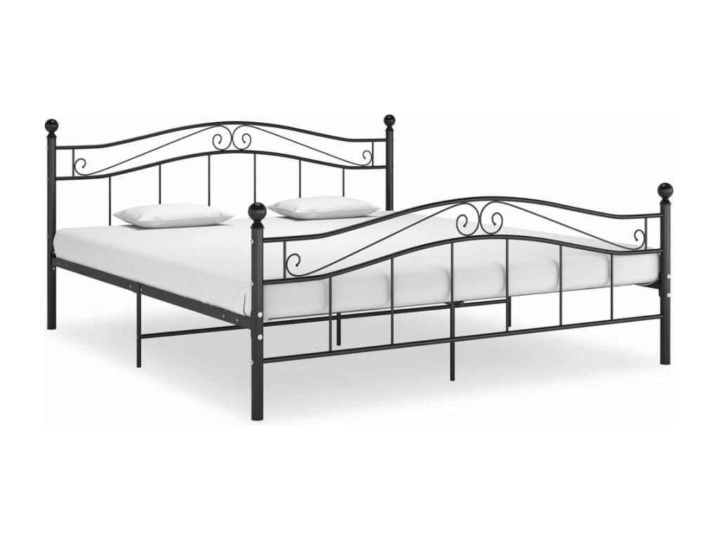 Black Metal Bed Frame 140x200 cm LMAF01380