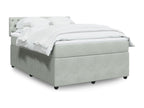 Bed base and mattress, light grey, 140x200cm, velvet, QDDC30409