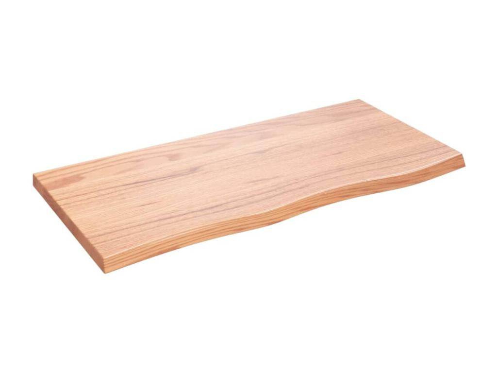 Light brown wall shelf, solid treated oak wood DXMC85042