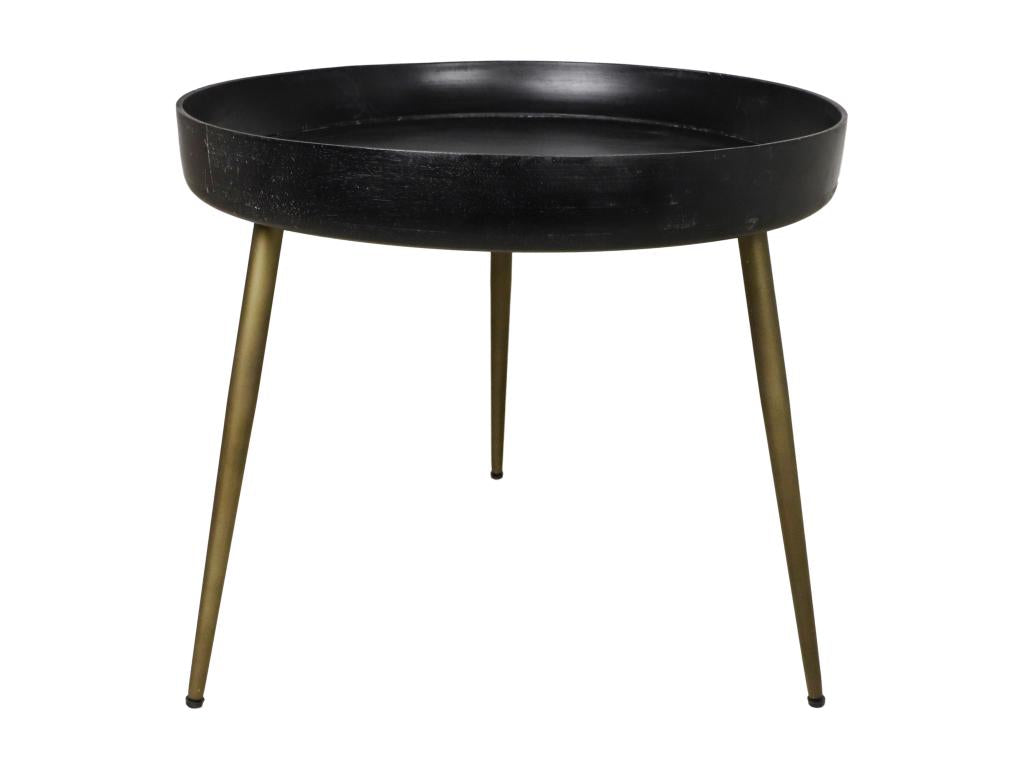 Side table - Black wash/antique gold 60x52 VMYQ66132