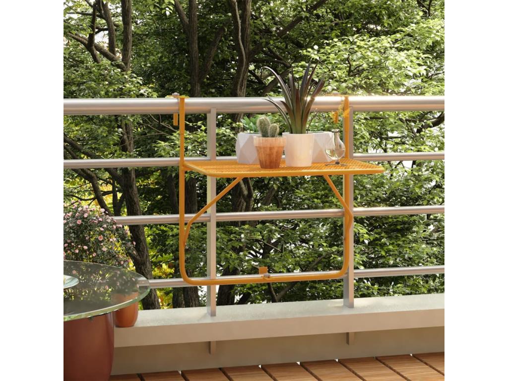 Yellow balcony table 60x40 cm Steel AFED87400