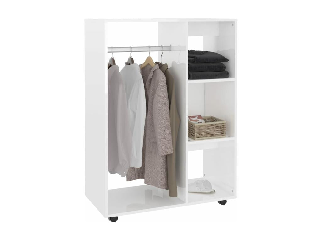 Glossy white wardrobe, 80x40x110 cm, engineered wood, PWFD28229