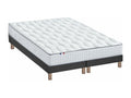 Bedding set: spring mattress and bed base - French quality. Dimensions: 2 x 80 x 200 cm. Bed base: Black OFDF19002