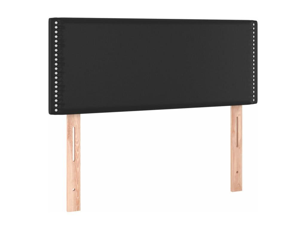 Black LED bed base and mattress 90x190 Faux leather ZDZW81979