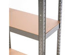 Grey metal shelving unit with 4 adjustable shelves, 148x60x30cm, 240Kg, 7house WCYB70242