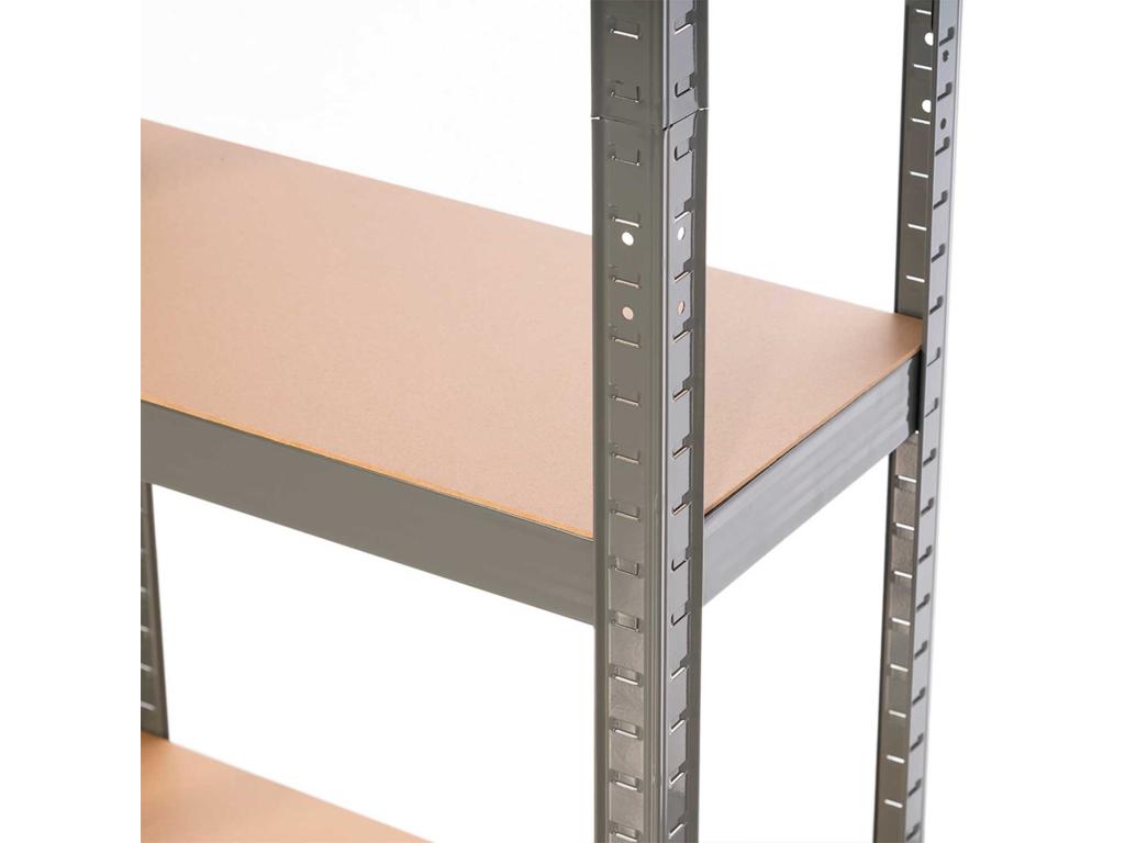 Grey metal shelving unit with 4 adjustable shelves, 148x60x30cm, 240Kg, 7house WCYB70242