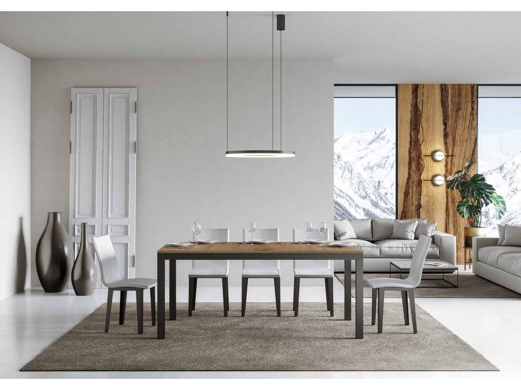 Extendable table 90x180/284 cm Boisona Natural Oak frame Anthracite LIKD24928