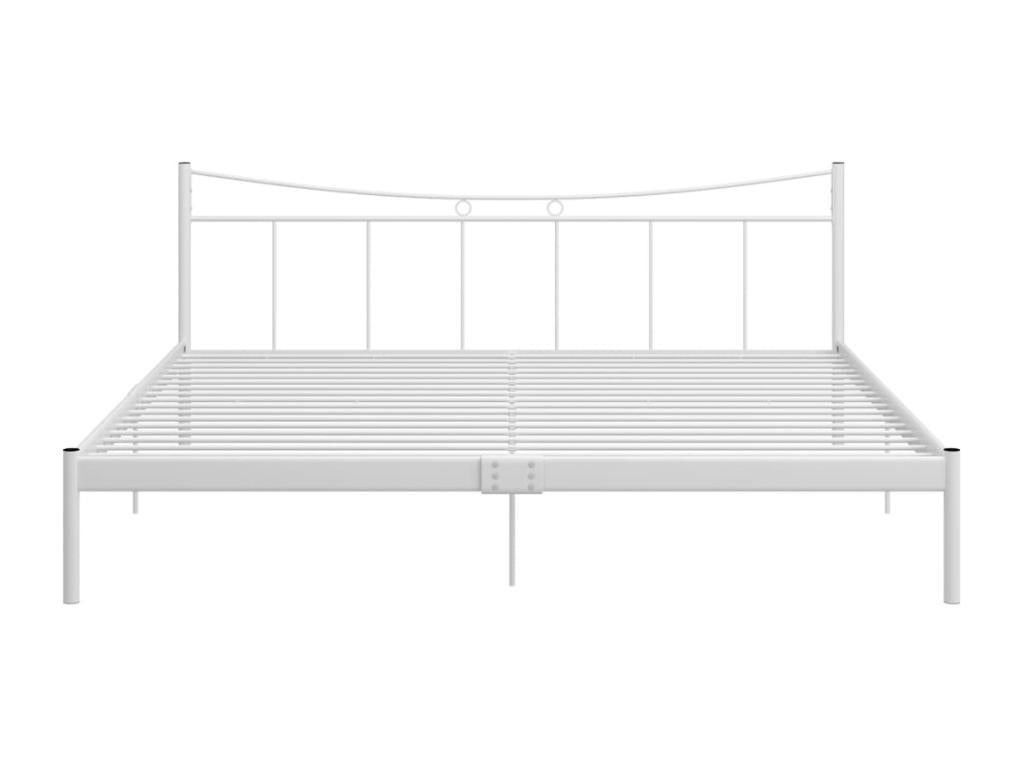 White metal bed frame without mattress, 200x200 cm, PQYE69452