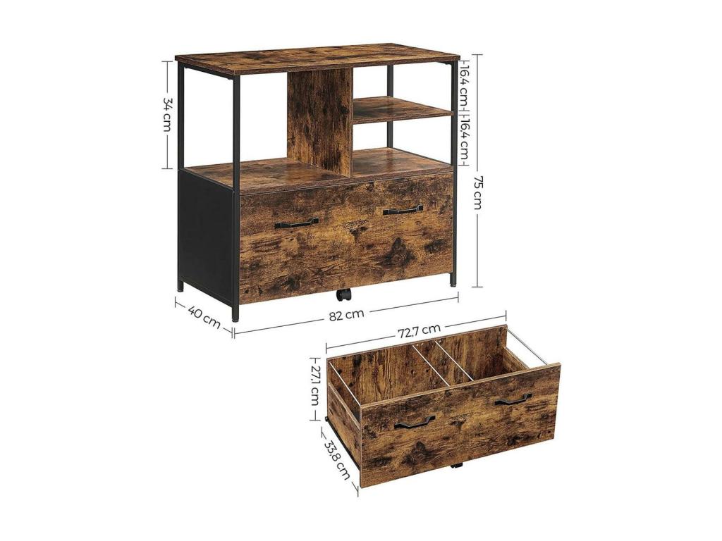 Brown cabinet with drawer, 82x40x75 cm, 12 0001479 CAAY51352