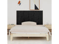 Wall-mounted headboard, black, 166x3x90 cm, solid pine wood, GSMJ61151