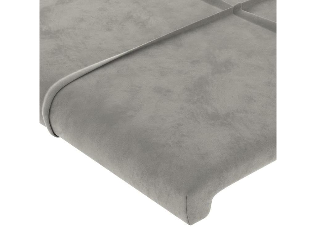 Headboard with wings, light grey, 203x16x118/128 cm, velvet, MEXA60195