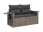 6-piece garden furniture set with grey resin wicker cushions WGYT28549
