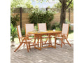 5-piece garden dining set by Elariva, solid wood and textilene, BRMN04725