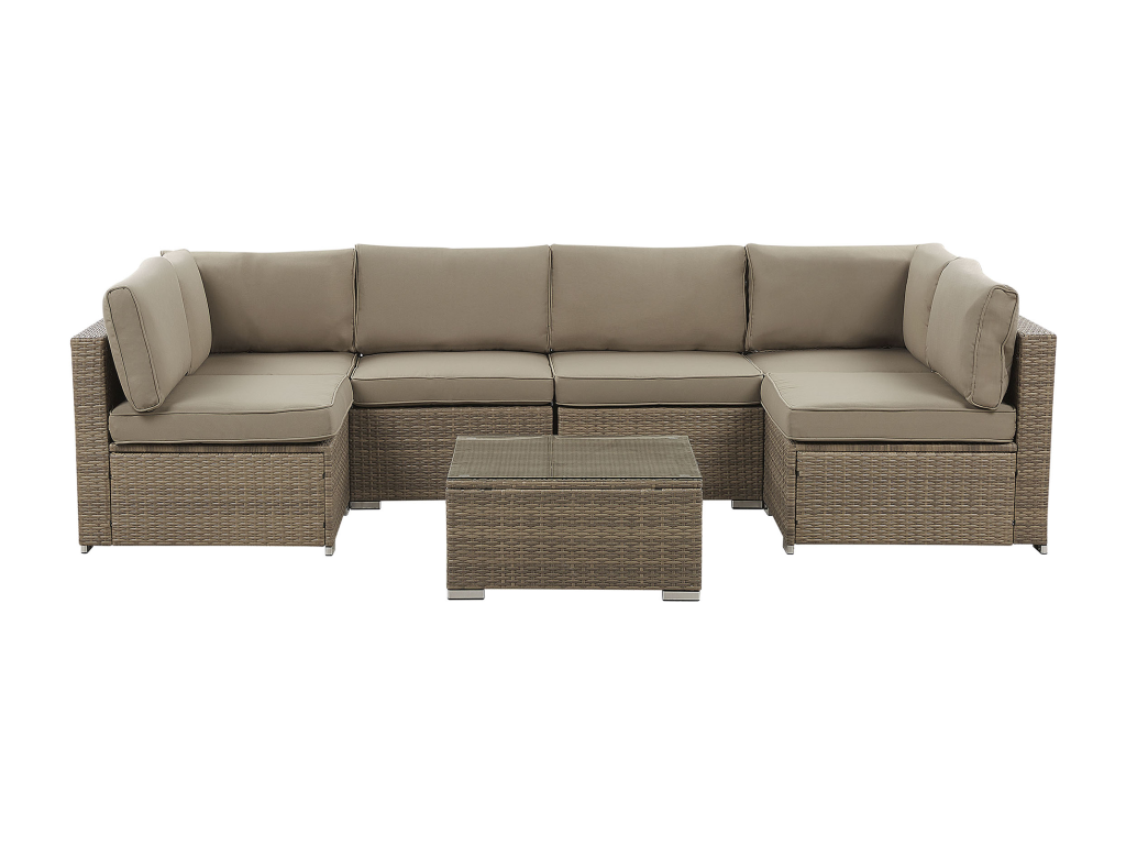 6-seater garden corner sofa set, brown WWWI14733