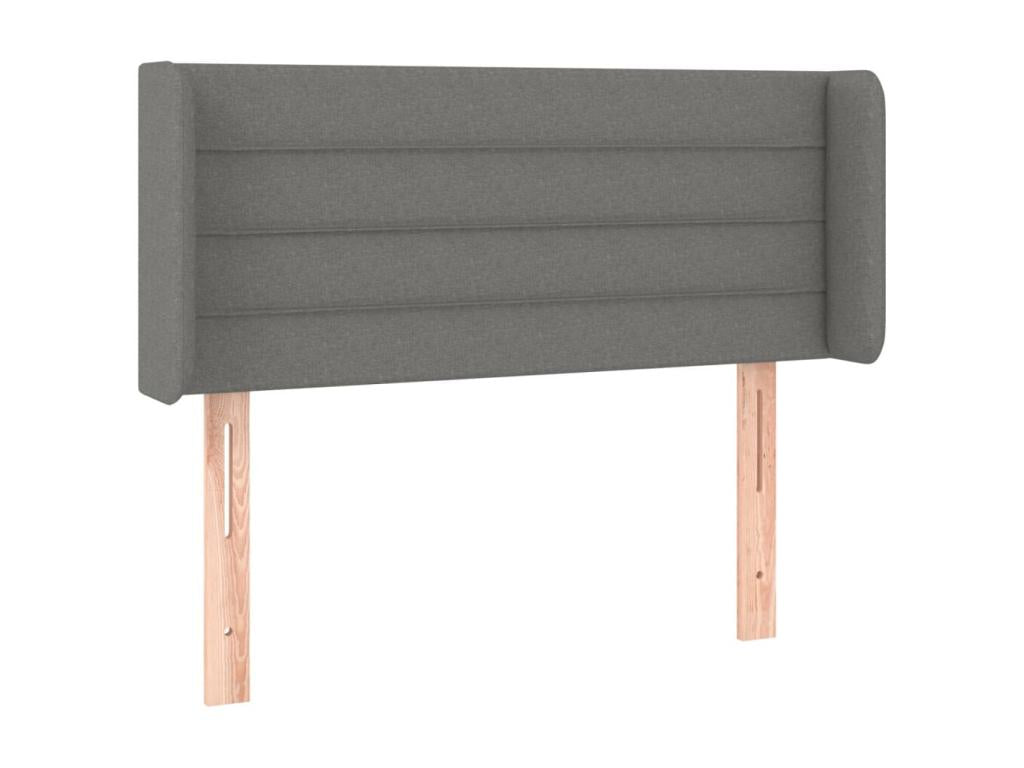 Headboard with wings, Dark Grey, 83x16x78/88 cm, Fabric ZLBX76164
