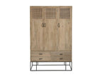 3-Door, 4-Drawer Wardrobe in Rattan/Wood/Metal - Elariva YJGG57837