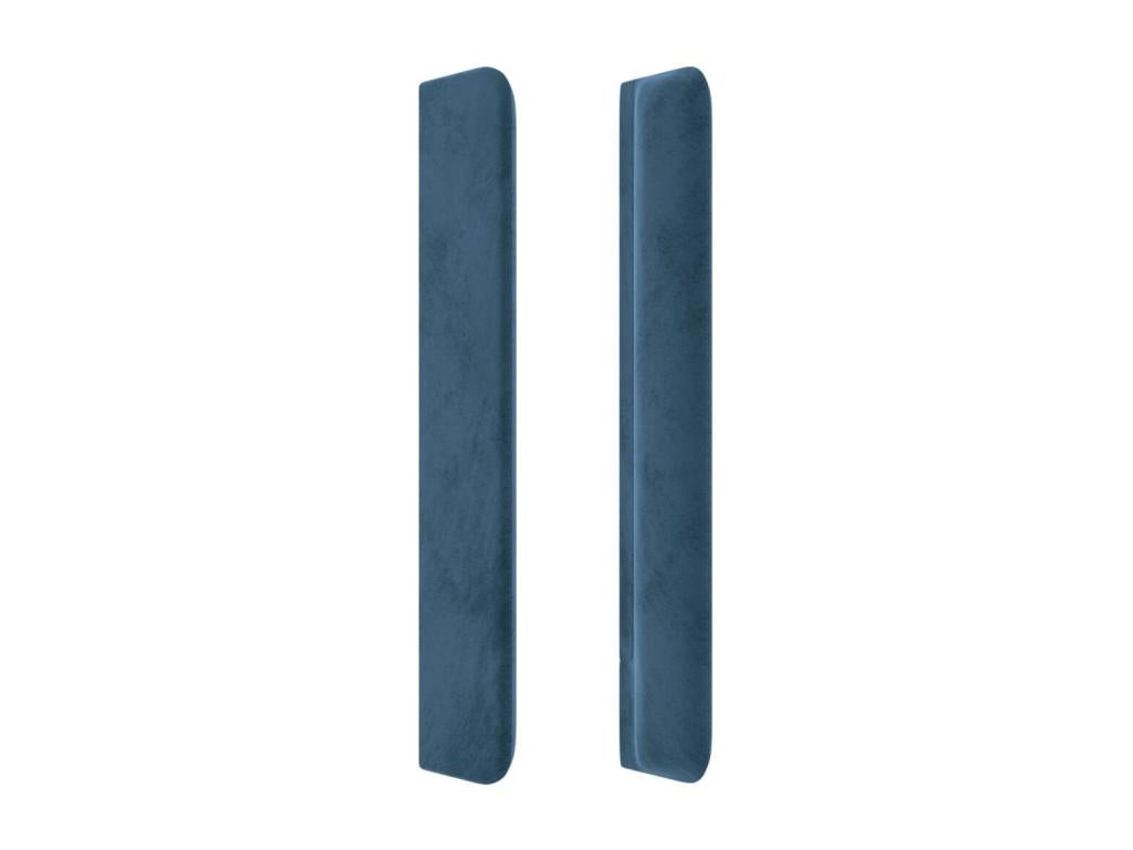 Headboard with wings, dark blue, 147x16x118/128 cm, velvet, QHED16362