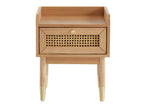 Elariva - Bedside table with 1 drawer in wood and cane - Light wood VHMV51746