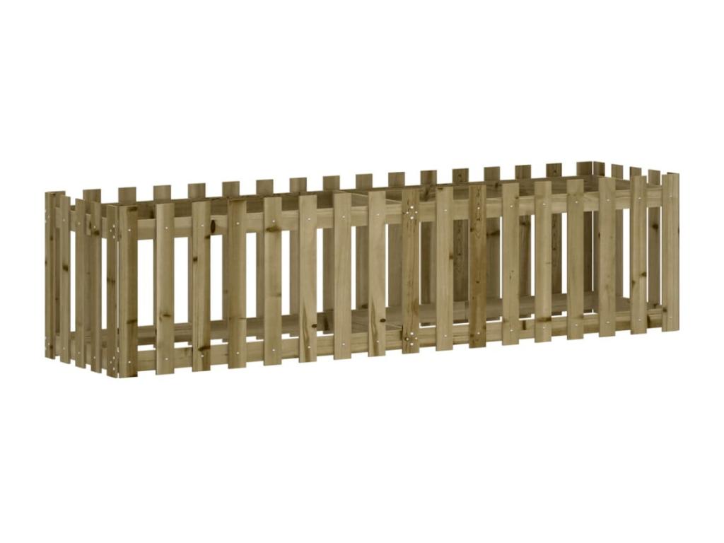 Raised garden bed with impregnated pine wood fence design SHVU67301