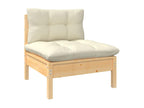 10-piece garden furniture set with cream cushions, solid pine wood XAGD96622