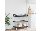 Black 3-tier trolley 99x50x96 aluminum RLUE09376
