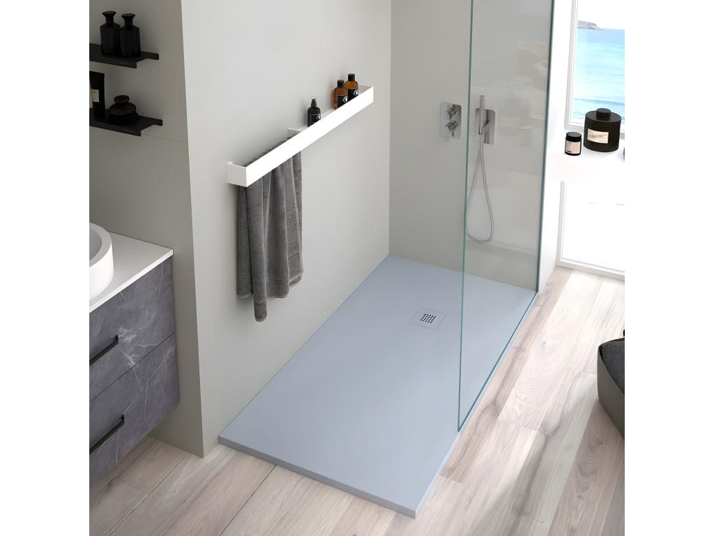 Boisona slate grey shower tray with coloured grate - 90x90 cm CWBT42265