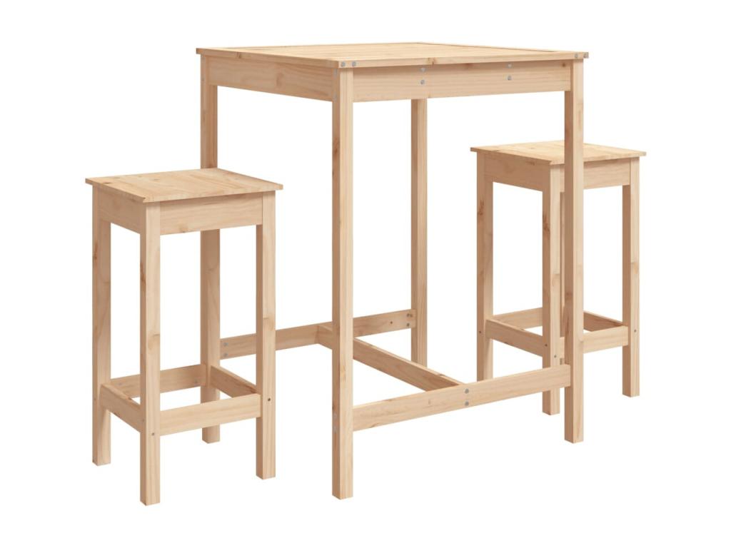 3-piece garden bar set in solid pine wood WVGW63417