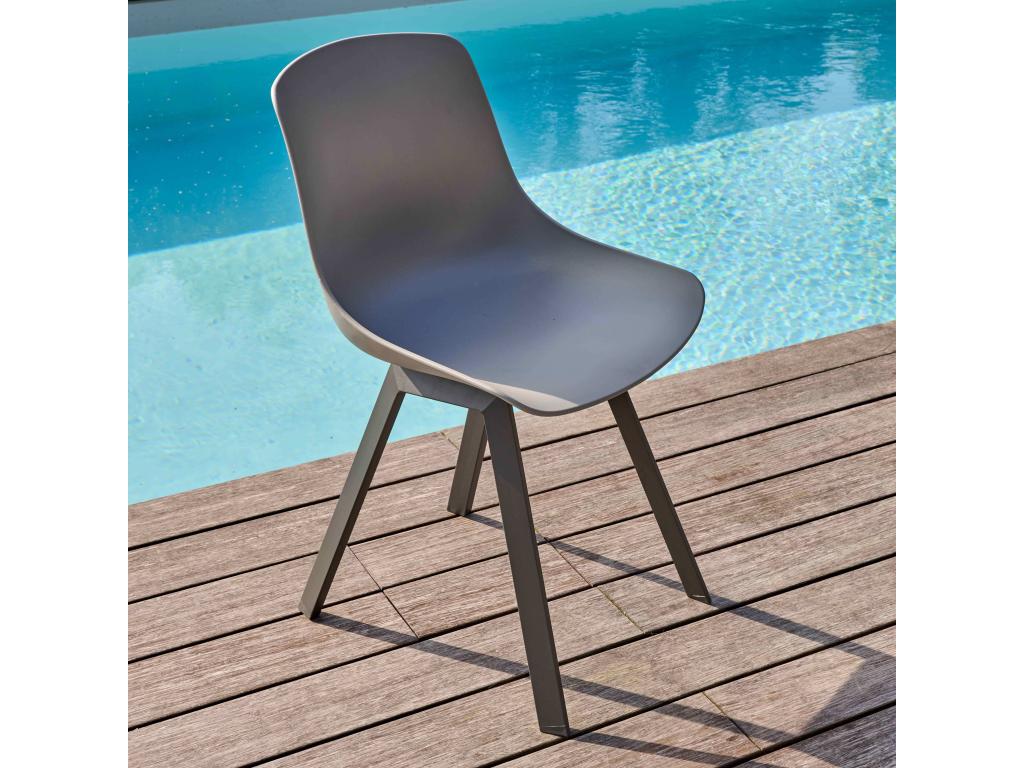 Set of 4 grey outdoor chairs EPTU14219