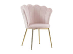 Modern velvet chair with gold metal legs, Petal - Set of 2 - Beige SLXL44205