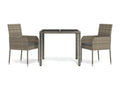 3-Piece Garden Dining Set with Cushions, Grey FYAQ42387