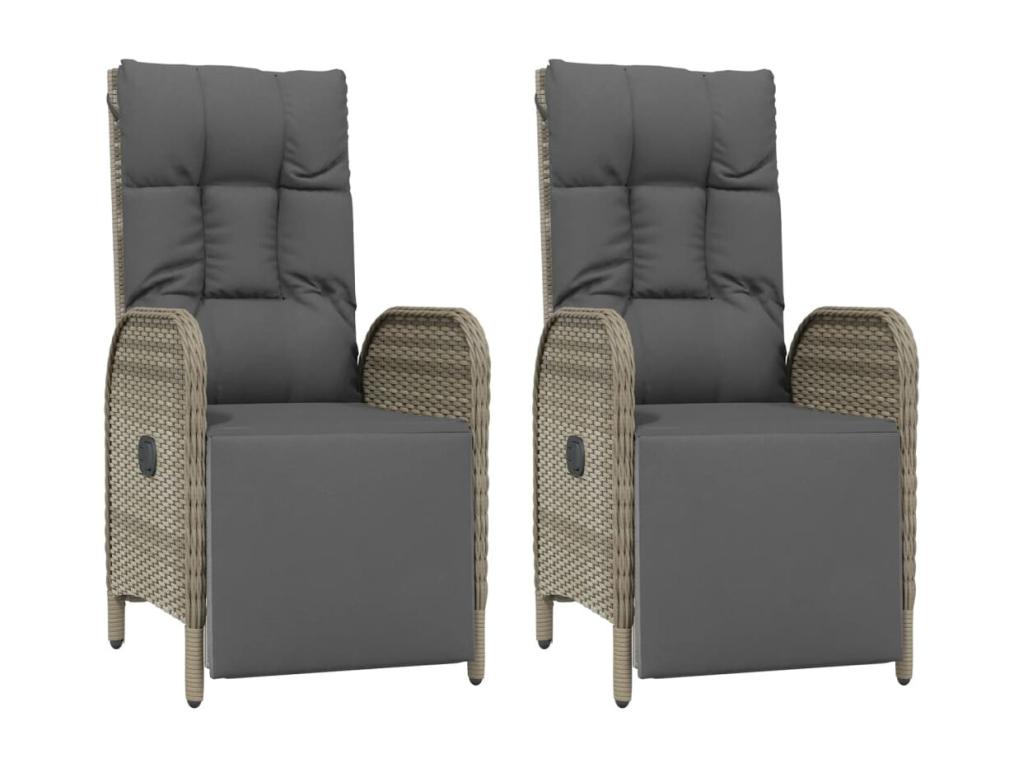 9-piece garden dining set with grey resin wicker cushions MOII77865