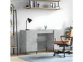 Concrete grey desk 140x50x75 cm engineered wood KJZA26517